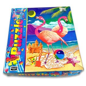 Vintage Lisa Frank Puzzle 100 pieces Pink Flamingos Tested Complete